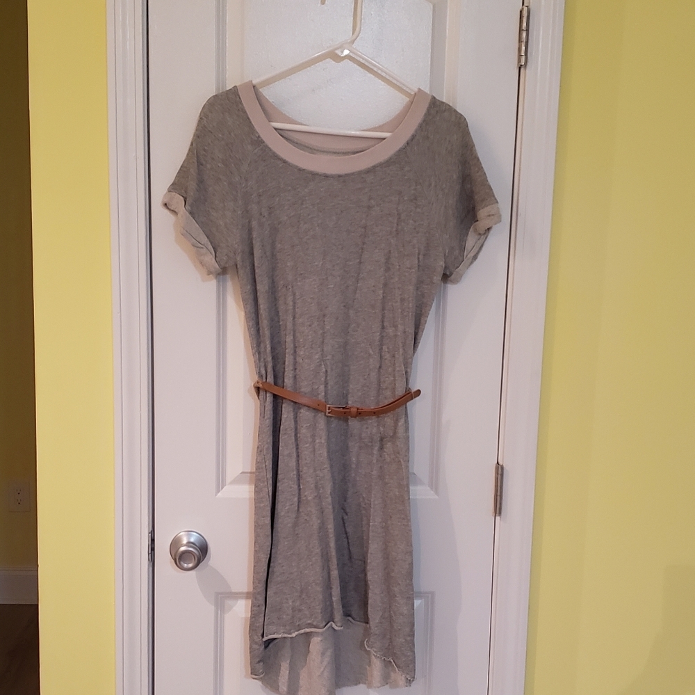 Heather Gray High Low Mini Sweatshirt Dress
